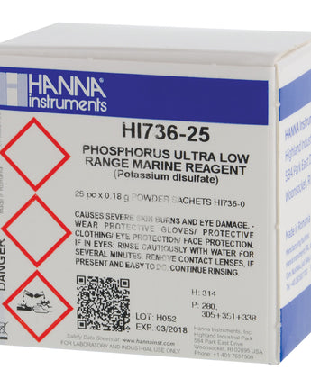 Hanna Phosphorus Ultra Low Range Reagent Set for HI 736-25 Checker HC - 25 Tests