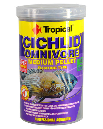 Tropical Cichlid Omnivore Medium Floating Pellets - 360 g